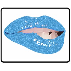 Lips -21 Two Sides Fleece Blanket (medium) by SychEva