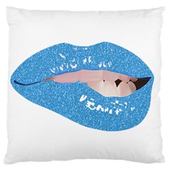 Lips -21 Large Premium Plush Fleece Cushion Case (one Side) by SychEva