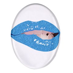 Lips -21 Oval Glass Fridge Magnet (4 Pack) by SychEva