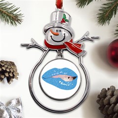 Lips -21 Metal Snowman Ornament