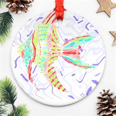 Fishing Lover T- Shirtfish T- Shirt (5) Round Ornament (Two Sides)