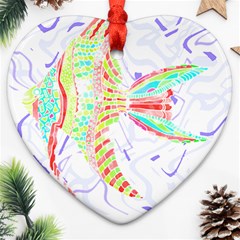 Fishing Lover T- Shirtfish T- Shirt (5) Heart Ornament (Two Sides)