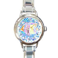 Fishing Lover T- Shirtfish T- Shirt (6) Round Italian Charm Watch by EnriqueJohnson