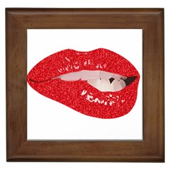 Lips -25 Framed Tile by SychEva