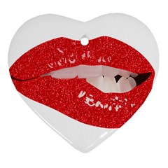 Lips -25 Heart Ornament (two Sides) by SychEva