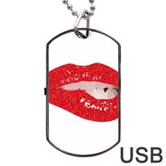 Lips -25 Dog Tag Usb Flash (one Side) by SychEva