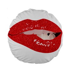 Lips -25 Standard 15  Premium Round Cushions by SychEva