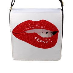 Lips -25 Flap Closure Messenger Bag (l) by SychEva