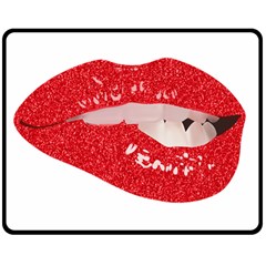 Lips -25 Two Sides Fleece Blanket (medium) by SychEva