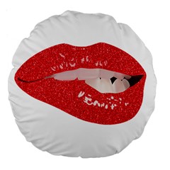 Lips -25 Large 18  Premium Flano Round Cushions by SychEva