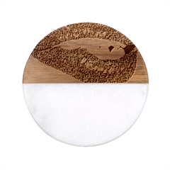 Lips -25 Classic Marble Wood Coaster (round)  by SychEva