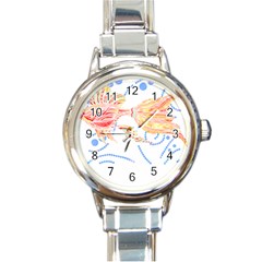 Fishing Lover T- Shirtfish T- Shirt (7) Round Italian Charm Watch by EnriqueJohnson