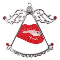 Lips -25 Metal Angel With Crystal Ornament by SychEva