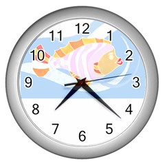 Fishing Lover T- Shirtfish T- Shirt (8) Wall Clock (silver) by EnriqueJohnson