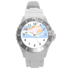 Fishing Lover T- Shirtfish T- Shirt (8) Round Plastic Sport Watch (l) by EnriqueJohnson