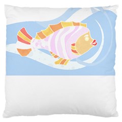 Fishing Lover T- Shirtfish T- Shirt (8) Large Cushion Case (one Side) by EnriqueJohnson