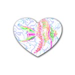 Fishing Lover T- Shirtfish T- Shirt Rubber Coaster (Heart) Front