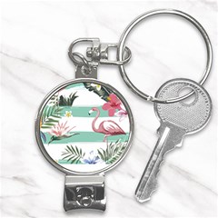 Flamingos T- Shirt Flamingos Tropical Pattern T- Shirt Nail Clippers Key Chain by EnriqueJohnson