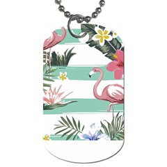 Flamingos T- Shirt Flamingos Tropical Pattern T- Shirt Dog Tag (two Sides) by EnriqueJohnson