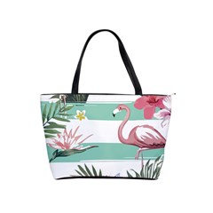 Flamingos T- Shirt Flamingos Tropical Pattern T- Shirt Classic Shoulder Handbag by EnriqueJohnson