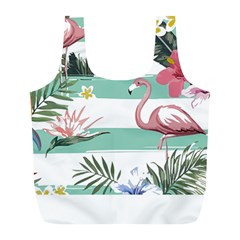 Flamingos T- Shirt Flamingos Tropical Pattern T- Shirt Full Print Recycle Bag (l) by EnriqueJohnson