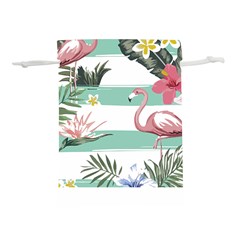 Flamingos T- Shirt Flamingos Tropical Pattern T- Shirt Lightweight Drawstring Pouch (m) by EnriqueJohnson