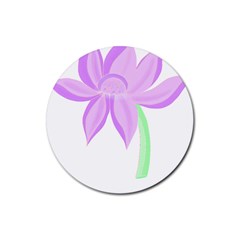 Floral Illustration T- Shirt A Delicate Flower T- Shirt Rubber Coaster (round) by EnriqueJohnson