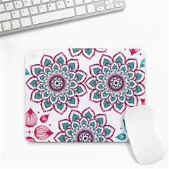 Floral Mandala T- Shirt Colorful Lotus Flower Mandala Art Pattern Small Mousepad by EnriqueJohnson