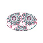 Floral Mandala T- Shirt Colorful Lotus Flower Mandala Art Pattern Sticker (Oval) Front