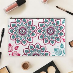 Floral Mandala T- Shirt Colorful Lotus Flower Mandala Art Pattern Cosmetic Bag (large) by EnriqueJohnson