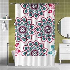 Floral Mandala T- Shirt Colorful Lotus Flower Mandala Art Pattern Shower Curtain 48  X 72  (small)  by EnriqueJohnson