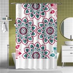 Floral Mandala T- Shirt Colorful Lotus Flower Mandala Art Pattern Shower Curtain 48  x 72  (Small)  Curtain(48  X 72 )