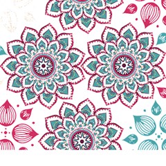 Floral Mandala T- Shirt Colorful Lotus Flower Mandala Art Pattern Play Mat (square) by EnriqueJohnson