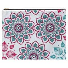 Floral Mandala T- Shirt Colorful Lotus Flower Mandala Art Pattern Cosmetic Bag (xxxl) by EnriqueJohnson