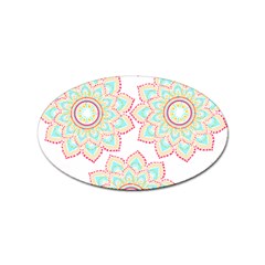 Floral Mandala T- Shirt Pretty Lotus Flower Mandala Art Pattern Sticker Oval (10 Pack) by EnriqueJohnson