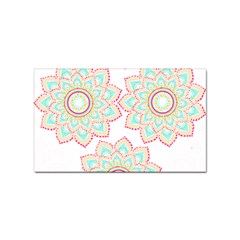 Floral Mandala T- Shirt Pretty Lotus Flower Mandala Art Pattern Sticker Rectangular (10 Pack) by EnriqueJohnson