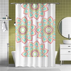 Floral Mandala T- Shirt Pretty Lotus Flower Mandala Art Pattern Shower Curtain 48  X 72  (small)  by EnriqueJohnson