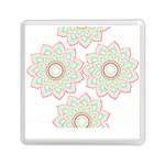 Floral Mandala T- Shirt Pretty Lotus Flower Mandala Art Pattern Memory Card Reader (Square) Front