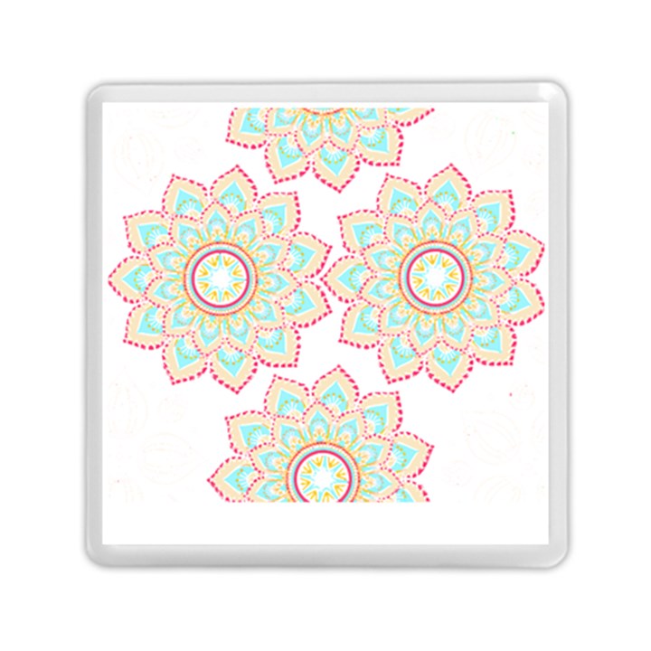 Floral Mandala T- Shirt Pretty Lotus Flower Mandala Art Pattern Memory Card Reader (Square)