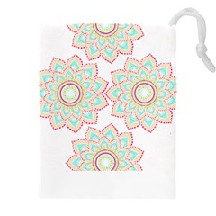 Floral Mandala T- Shirt Pretty Lotus Flower Mandala Art Pattern Drawstring Pouch (4xl) by EnriqueJohnson