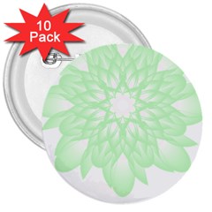 Floral Pattern T- Shirt Beautiful And Artistic Light Green Flower T- Shirt 3  Buttons (10 Pack)  by EnriqueJohnson