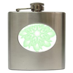 Floral Pattern T- Shirt Beautiful And Artistic Light Green Flower T- Shirt Hip Flask (6 Oz) by EnriqueJohnson