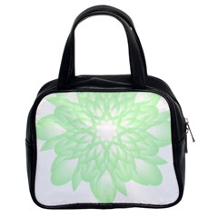 Floral Pattern T- Shirt Beautiful And Artistic Light Green Flower T- Shirt Classic Handbag (two Sides) by EnriqueJohnson