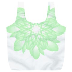 Floral Pattern T- Shirt Beautiful And Artistic Light Green Flower T- Shirt Full Print Recycle Bag (xl)