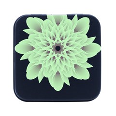 Floral Pattern T- Shirt Beautiful And Artistic Light Green Flower T- Shirt Square Metal Box (black) by EnriqueJohnson