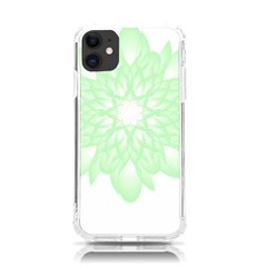 Floral Pattern T- Shirt Beautiful And Artistic Light Green Flower T- Shirt Iphone 11 Tpu Uv Print Case by EnriqueJohnson