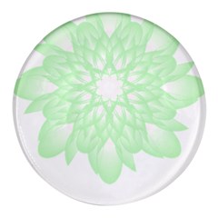 Floral Pattern T- Shirt Beautiful And Artistic Light Green Flower T- Shirt Round Glass Fridge Magnet (4 Pack) by EnriqueJohnson