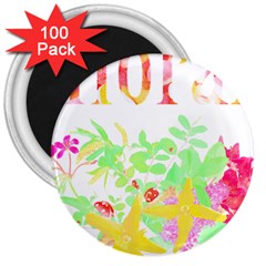 Floral Pattern T- Shirt Floral T- Shirt 3  Magnets (100 Pack)