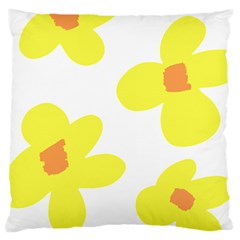 Floral Pattern T- Shirt Yellow Flowers T- Shirt Large Cushion Case (two Sides) by EnriqueJohnson