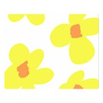 Floral Pattern T- Shirt Yellow Flowers T- Shirt Two Sides Premium Plush Fleece Blanket (Large) 80 x60  Blanket Front